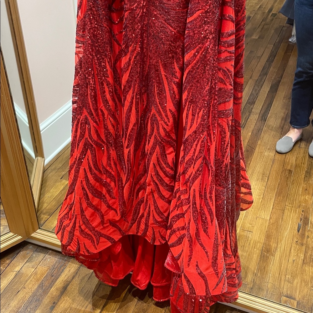 NEW Red Sequin prom/Pageant dress size 18 - Picture 6 of 9